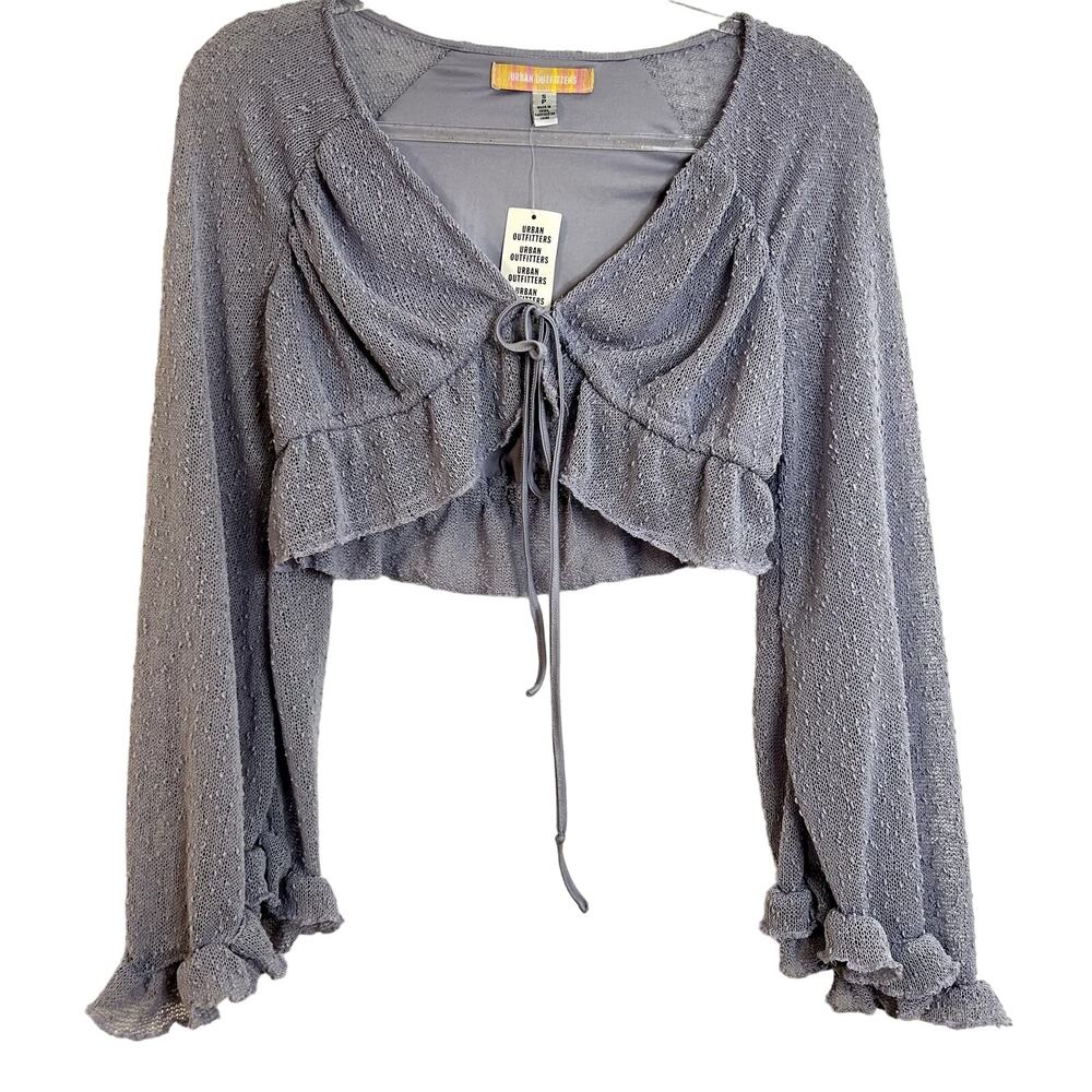 Urban Outfitters Tie Front Blouse Womens Size Small Purple Lilac